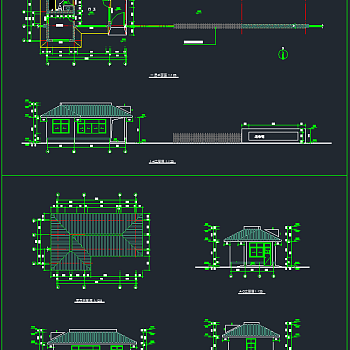 办公楼门卫建筑CAD施工图，办公空间CAD施工图纸下载