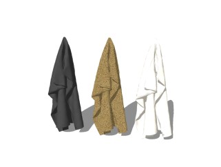 现代毛巾浴巾sketchup模型，浴巾草图大师模型下载
