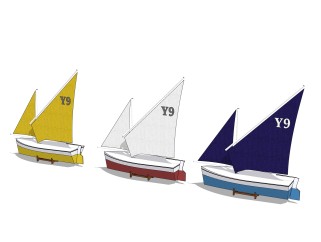 帆船摆件草图大师模型,现代装饰品su模型下载