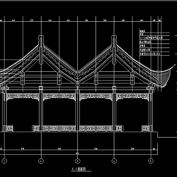 中式木结构六角连亭cad施工图，景观亭cad竣工图下载