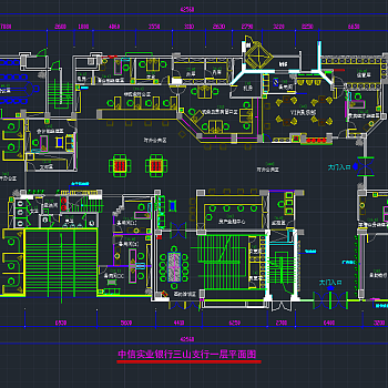 银行装修图cad施工图下载、银行装修图dwg文件下载