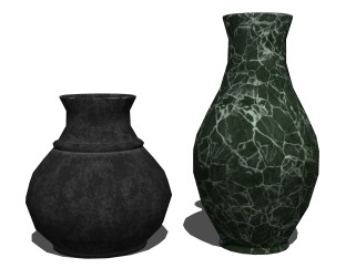 陶瓷花瓶摆件草图大师模型,现代装饰品su模型下载