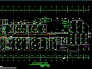 某中医院住院部中央空调CAD施工图，医院住院部中央空调设计图纸下载
