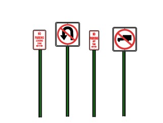 现代交通路标指示牌skp文件下载，交通路标指示牌su模型下载
