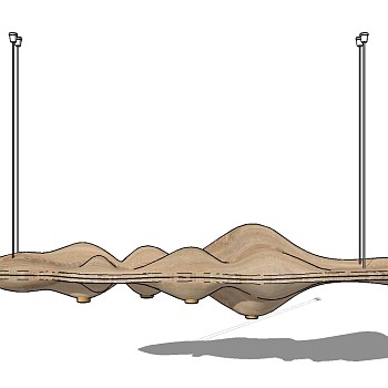 禅意中式吊灯su模型，山水吊灯sketchup模型下载