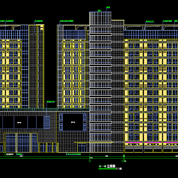 高层综合商业楼建筑施工图，商业楼CAD施工图纸下载