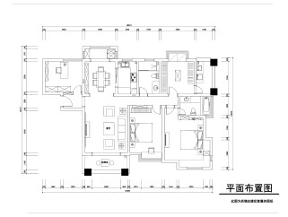 美式三室两厅效果图，户型图，CAD图纸下载
