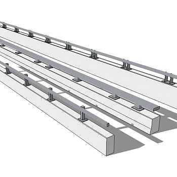 现代道路景观护栏su模型下载、道路护栏草图大师模型下载