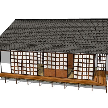 日式古建SU模型下载，古建草图大师模型