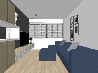 现代家具组合客厅su模型，客厅skb文件下载