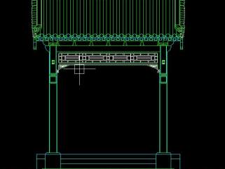 中式古典大门CAD图纸，中式大门CAD施工图下载