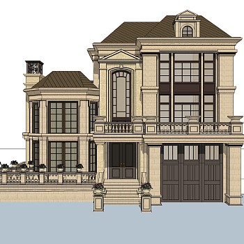 欧式别墅su模型，别墅sketchup模型下载