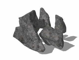 自然风石头草图大师模型，石头sketchup模型免费下载