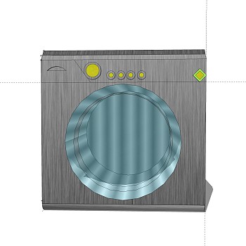 现代洗衣机草图大师模型，洗衣机SKP模型下载