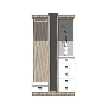 现代简约斗柜草图大师模型，储物柜SKP模型下载