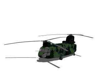 美式直升机免费su模型，直升机草图大师模型下载