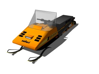 现代雪橇车草图大师模型，雪橇车sketchup模型
