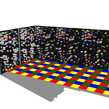 现代攀岩墙SU模型，攀岩墙SKB文件下载