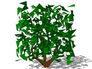 构骨冬青灌木丛sketchup模型，常绿灌木skp文件下载
