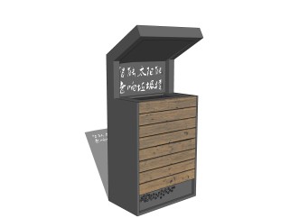 现代垃圾桶免费su模型，垃圾桶草图大师模型下载