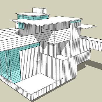 赖特作品别墅居住建筑草图大师模型下载