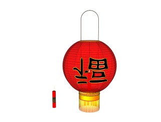 中式灯笼草图大师模型，灯笼sketchup模型下载