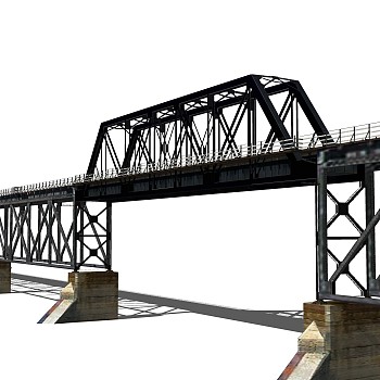 铁路桥草图大师模型设计下载，sketchup铁路桥su模型分享