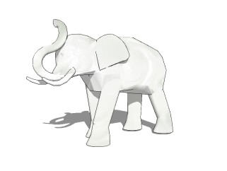  现代大象雕像草图大师模型，雕像sketchup模型下载