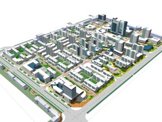 现代城市规划设计草图大师模型，城市规划设计sketchup模型免费下载