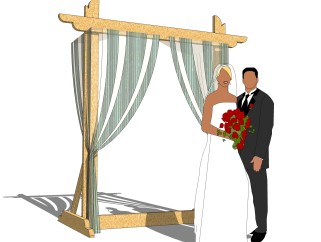 现代婚礼草图大师模型，婚礼SKP模型下载