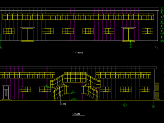 整套食堂钢结构建筑图，食堂CAD建筑图纸下载