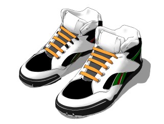 现代运动鞋草图大师模型，运动鞋sketchup模型下载