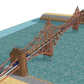 铁路桥草图大师模型设计下载，sketchup铁路桥su模型分享