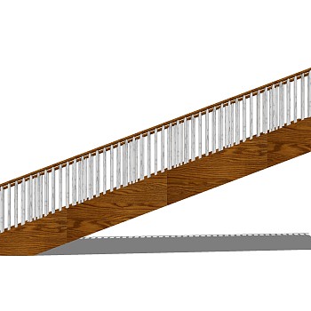 现代实木单跑楼梯草图大师模型，实木单跑楼梯sketchup模型免费下载