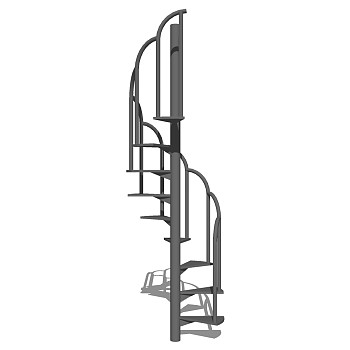 现代钢结构螺旋楼梯草图大师模型，钢结构螺旋楼梯sketchup模型免费下载