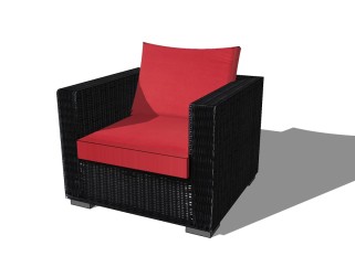 现代单人藤椅沙发草图大师模型免费下载，沙发su模型下载