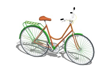 现代简约自行车SU模型，自行车草图大师模型下载