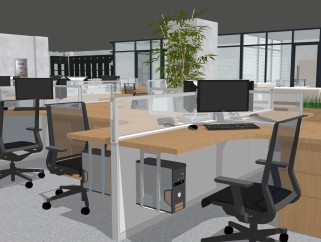 现代简约办公区休息室组合su模型，办公室休息室sketchup模型下载
