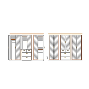 现代简约衣柜草图大师模型，储物柜SKP模型下载