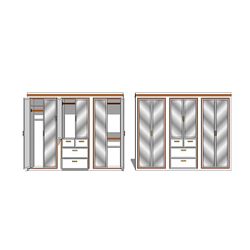现代简约衣柜草图大师模型，储物柜SKP模型下载