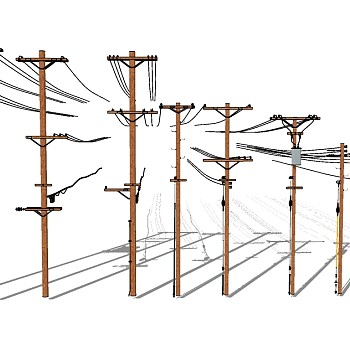 电线杆草图大师模型下载，电线杆skb模型分享