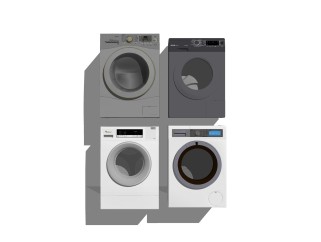 现代洗衣机组合草图大师模型，洗衣机skp文件下载