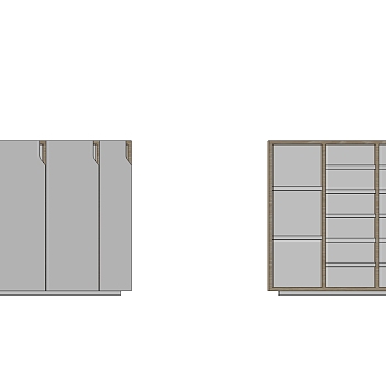 现代简约鞋柜草图大师模型，鞋柜sketchup模型