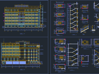 多层办公楼建筑全套施工图，建筑CAD施工图纸下载