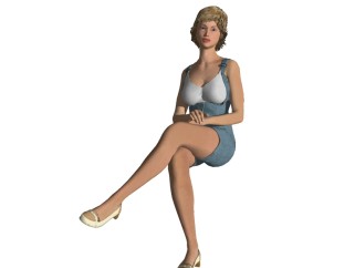 现代3D女士sketchup模型，人物3D草图大师模型下载