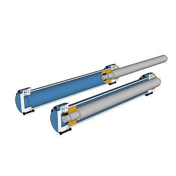 现代液压缸草图大师模型，液压缸sketchup模型下载