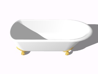 现代大理石浴缸草图大师模型，浴缸sketchup模型下载