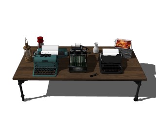 工业风打字机免费su模型，打字机sketchup模型，打字机草图大师素材下载