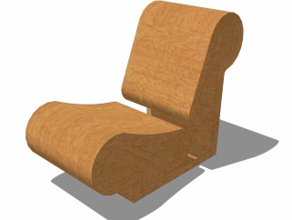 自然风户外躺椅草图大师模型，躺椅sketchup模型下载