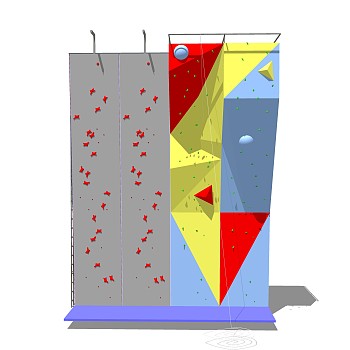 现代攀岩墙SU模型，攀岩墙SKB文件下载